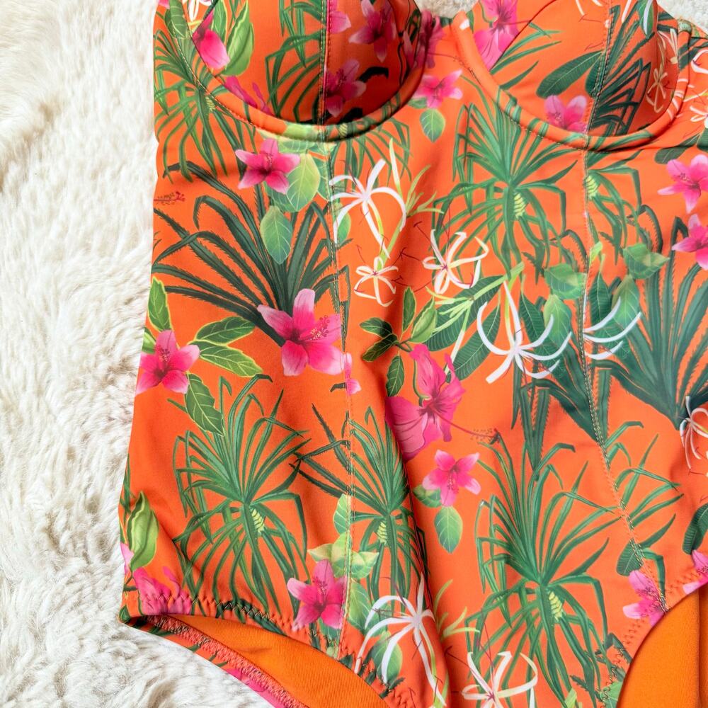 Tropical Floral One Piece Swimsuit - Picture 4 of 8